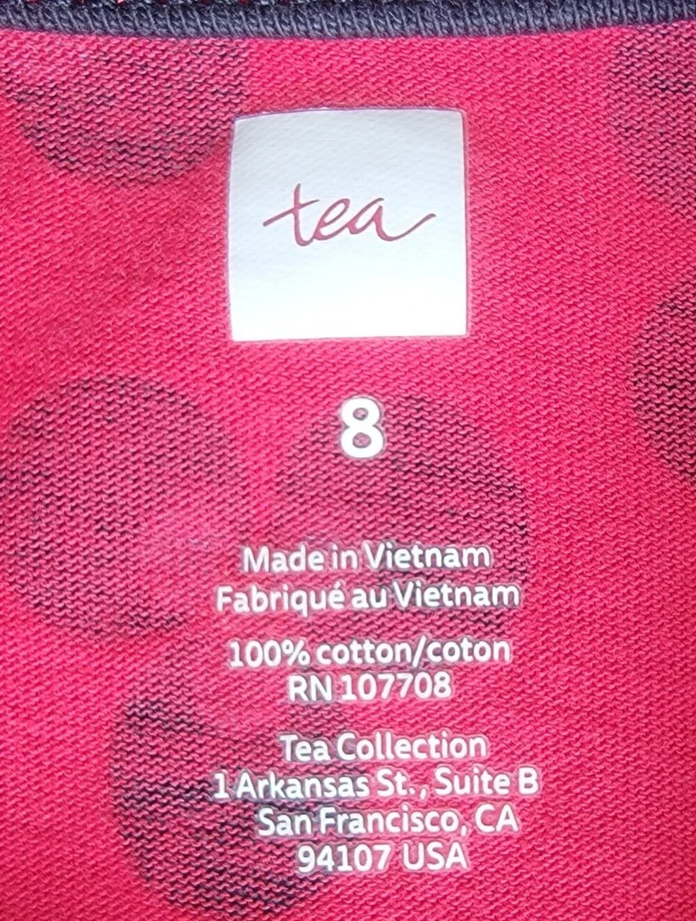 Tea Collection Girls Pink Blue Floral Cotton Double Breasted Ruffle Dress Size 8